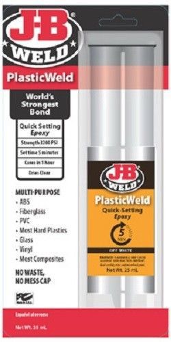 Jb weld, 25 ml, plastic weld quick setting epoxy, multi purpose abs for sale