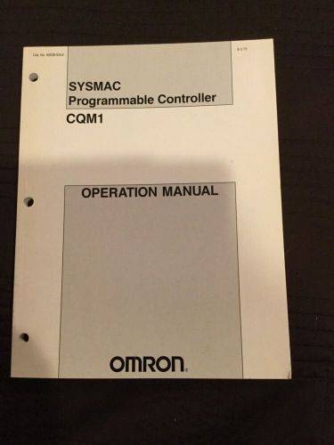 OMRON C200H CONTROLLER OPERATION MANUAL CPU01-E/03-E/11-E W-130-E1-3A