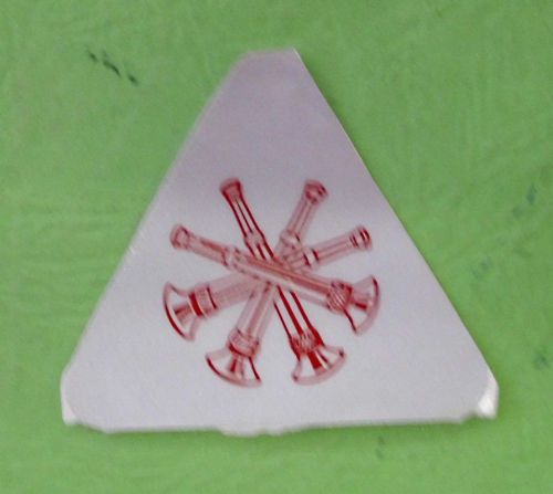 FOUR CROSSED  BUGLE FIRE DEPT TRIANGLE DECAL STICKER REFLECTIVE