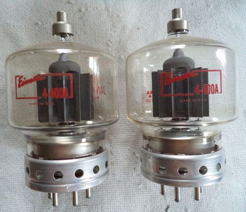 (2) Used Eimac JAN-CIM 4-400A Radial Beam Power Tetrode Tube  N/R