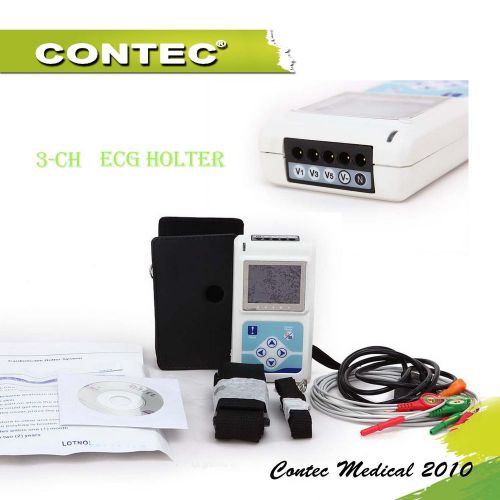 CONTEC 3-Channel Dynamic ECG EKG Holter Recorder 24 Hours PC software TLC9803
