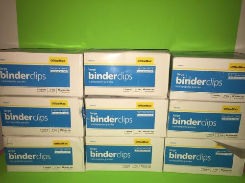 432 LARGE OFFICEMAX BINDER CLIPS 1&#034; CAPACITY 2&#034; SIZE MAKE AN OFFER!