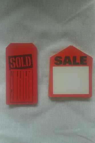 Store Supply Tags Signs Pricing For Sale Sold Red Business Retail lot 32 New
