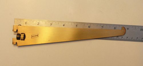 Kason #120 shelf bracket, 8.5&#034;, steel, brass finish with tightening  nut for sale