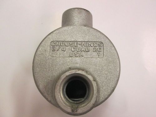 CROUSE HINDS CONDUIT OUTLEX BOX WITH COVER GUAB 26, 3/4&#034; HUB
