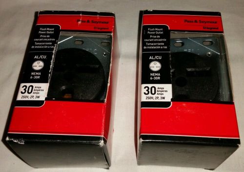 LOT OF 2:  Pass &amp; Seymour 3801CC6 Outlet 30-Amp 250-volt Two Pole Three Wire