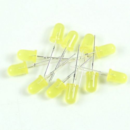 100Pcs LED F5 5MM Yellow Color Yellow Light Super Bright Bulb Lamp DUS