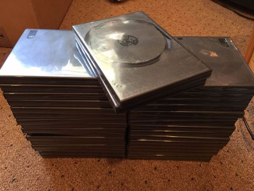 34 BLACK SINGLE STANDARD SINGLE DVD CASES &amp; 2 - DOUBLE CASES 14MM (1/2 in) NEW