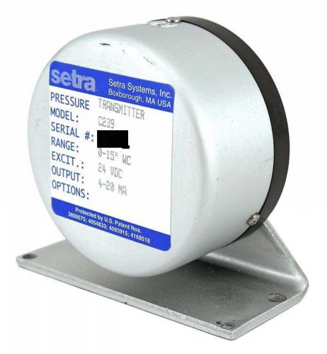 Setra c239 stainless steel ss 0-15&#034; wc 24vdc 4-20ma low pressure transmitter for sale