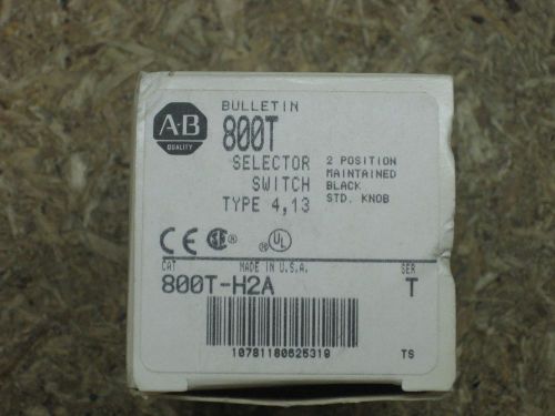 NIB Allen Bradley selector switch 800T-H2A 1 N.O. 1 N.C. contact 800T-H2