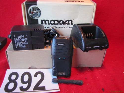 Maxon sp-210 210us portable two-way radio w/ acc-400 battery charger ~ #892 for sale