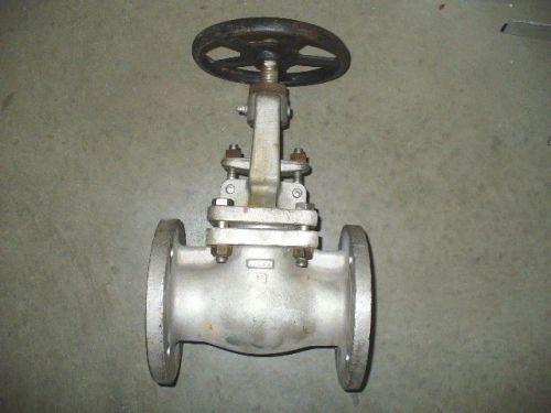 Flanged globe valve 2-1/2&#034;. Powell # 2475 18-8S MO Stainless steel. 150 #