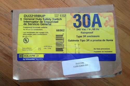 Square d du221rbup general duty safety rainproof switch 30a 240v nema 3r new for sale