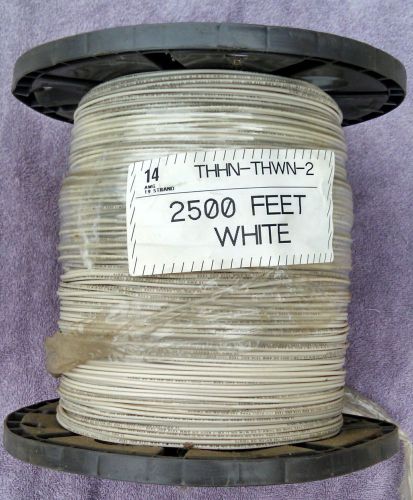 White wire 14 awg thhn mtw stranded 2500ft for sale