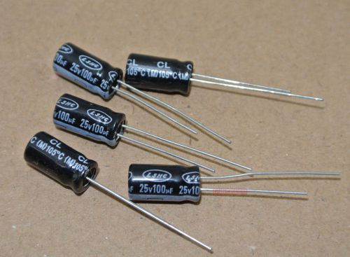 10pcs 100uf 25v electrolytic capacitor long life 105degc ls for sale