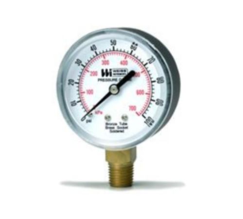Gauge 2 1/2 In 0 to 60 PSI 1/4 In Bottom Connection Refrigeration Machine Access