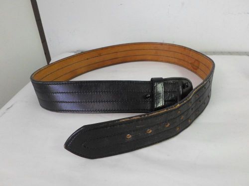 Don Hume Black Leather Duty Belt, B101 Size 38, 2 1/4&#034; Wide
