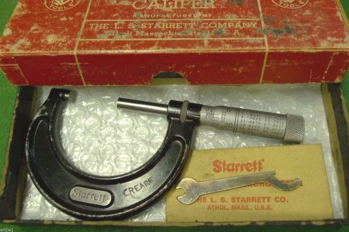 STARRETT No. 436L 1-2&#034; OUTSIDE MICROMETER in BOX  machinist tools *B