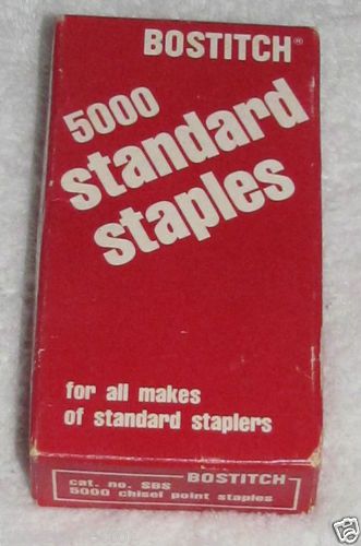 VINTAGE STANLEY BOSTITCH STANDARD STAPLES CAT NO. SBS CHISEL POINT STAPLES USA