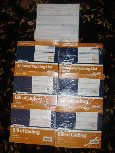 Big Lot of 200 Adams Shipper / Packing List Forms Plus 450 Bill of Lading / New