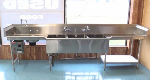 Heavy Duty Stainless Steel 3 Compartment Sink with Faucets Bakery Sink