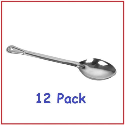 (Pack of 12) 11&#034; Stainless Steel Solid Serving, Basting Spoon