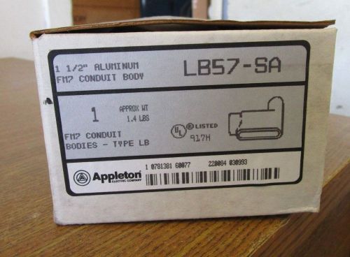 New appleton 1 1/2&#034; aluminum conduit body lb57-sa for sale