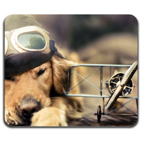 New! Cute Pilot Dog Best Friend Pet Plane Air Cool Computer Mouse Pad Washable