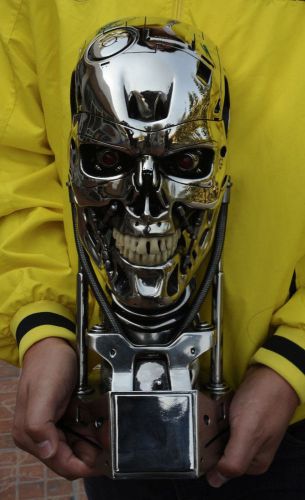 New 1:1 Terminator T800 Skull Endoskeleton Lift-Size Bust Figure Replica LED EYE