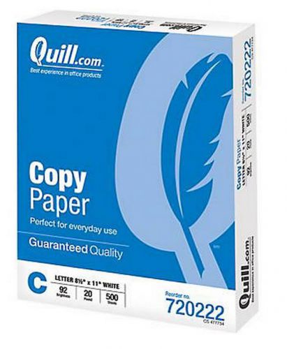 Quill Brand Copy Paper by the Carton; 8-1/2 x 11&#034;, Letter Size, 500 Sheets/Ream