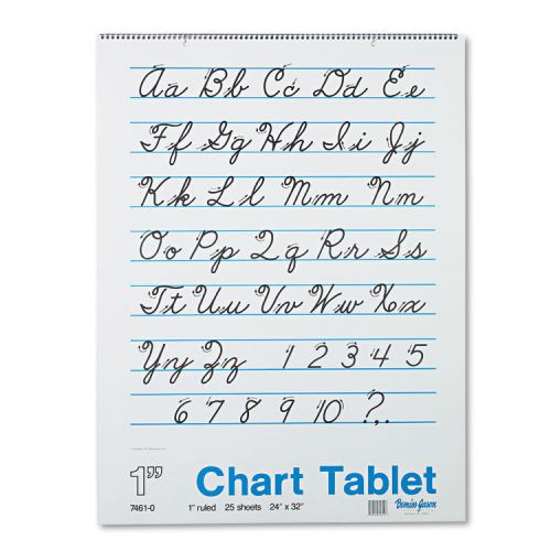 Pacon Chart Tablets w/Cursive Cover, Ruled, 24x32, White, 25 Shts/Pd PAC74610