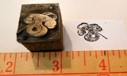 VTG Printing Letterpress Printers Block Old Telephone Land Line Image Metal Wood
