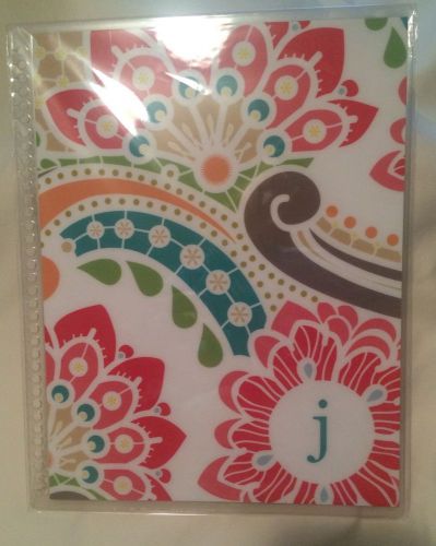Erin Condren Cover For Life Planner Or Notebook, NWT (white Paisley Initial &#034;j&#034;