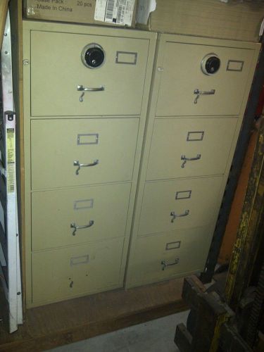 4 Drawer Fireproof Locking File Cabinets - Combination and Lock