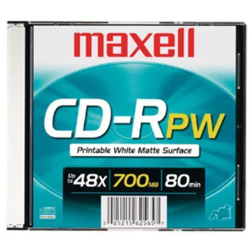 Maxell 648721 Disk Cd-r 80 Min Wht Ij Printable Jewel (max648721)