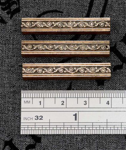 3xbrass line ornament bookbinding Art Nouveau gilding stamp bookbinder border