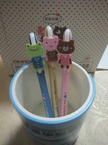 3PCS Cute cartoon bear pen neutral pen black