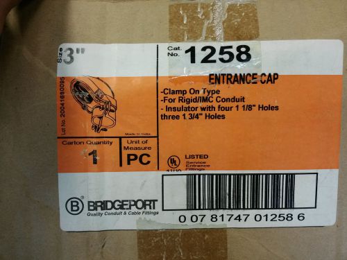Bridgeport 3&#034; service entrance cap - clamp-on - aluminum - #1258 for sale