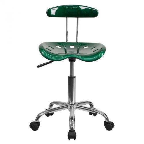 Vibrant Green and Chrome Task Chair with Tractor Seat [LF-214-GREEN-GG]