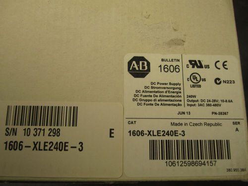 NEW ALLEN-BRADLEY 1606-XLE240E POWER SUPPLY