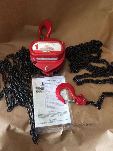 08910W Coffing LHH Hand Chain Hoist, 1 Ton 10 Ft Lift