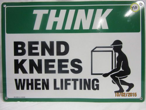 Think Bend Knees When Lifting Metal Sign Bar Man Cave Garage Our#170
