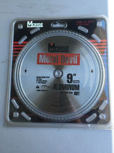 Morse Metal Devil Blade 9&#034; 80T Aluminum Cutting Saw Blade W/1&#034; Arbor