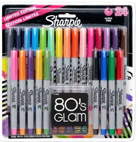 Sharpie Ultra Fine 80&#039;s Glam 24 pack permanent markers  - Free shipping