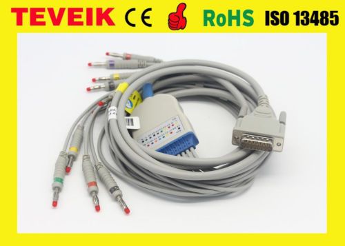 10 lead ecg/ekg cable with leadwire for schiller, banana 4.0,aha/iec for sale