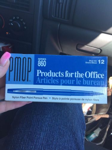 NEW Papermate PMOP 860 Blue Nylon Fiber Point Porous Pen 12 In Box
