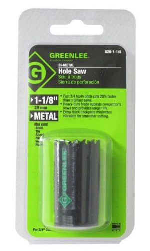 #825-1-1/8 GREENLEE BI-METAL HOLESAW 1-1/8&#034; (FOR 3/4&#034; CONDUIT) ***NEW***