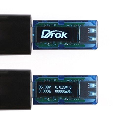 DROK? Pocket Digital Multimeter USB 3.0 Hub, OLED Display DC 13V Voltage Ampere