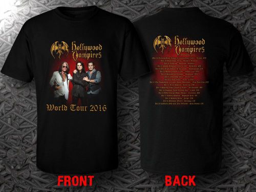 Hollywood Vampires Tour 2016 Tour Date Black Unisex T Shirt Tees S To 5XL
