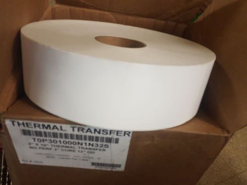 3&#034; X 10&#034; Thermal Transfer Labels no perf 3&#034; core